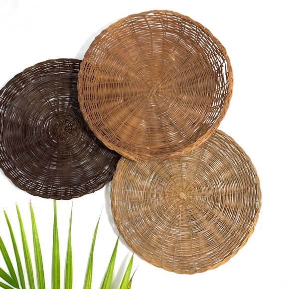 Vintage Bohemian Handwoven Wicker Basket Wall (3)